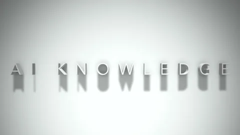 Ai knowledge 3D title animation white text on a white background Stock Footage 299702084