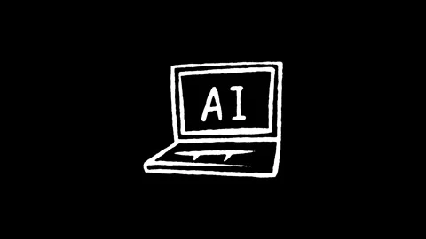 AI Laptop Computer Icon Stock Footage 345595233