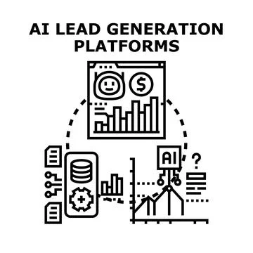 Ai lead generation platforms creating engaging marketing strategies 库存插图