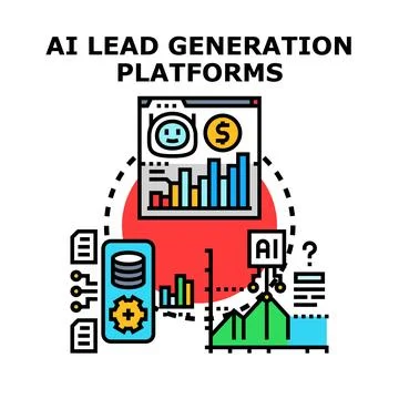 Ai lead generation platforms creating engaging marketing strategies 库存插图