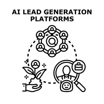 Ai lead generation platforms finding new customers Stock Illustration