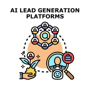 Ai lead generation platforms finding new customers Stock Illustration