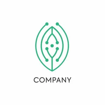 Ai leaf technology artificial intaligance logo design Stock Illustration