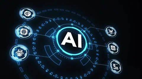 AI Learning and Artificial Intelligence Concept. Business, modern technology, Stock Footage 196742182