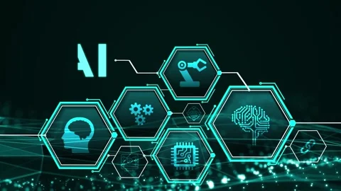 AI Learning and Artificial Intelligence Concept. Business, modern technolog.. Stock Footage 280965363
