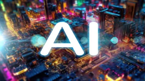 AI Learning and Artificial Intelligence Concept. Illustrazione stock