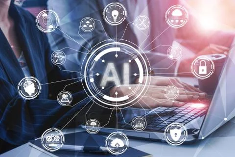 AI Learning and Artificial Intelligence Concept.. 库存照片