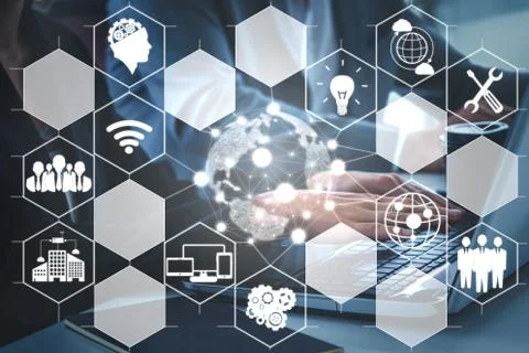 AI Learning and Artificial Intelligence Concept.. 스톡 사진