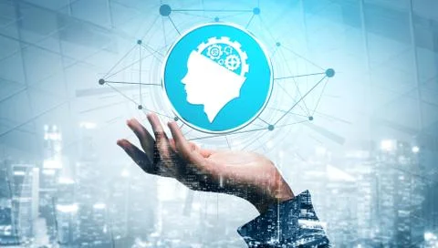 AI Learning and Artificial Intelligence Concept. 스톡 사진