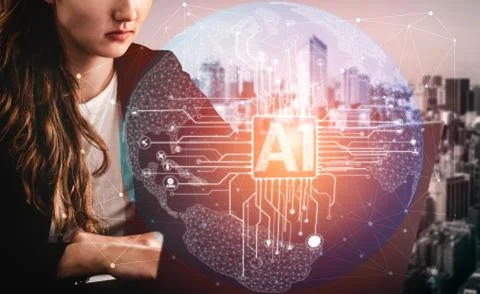 AI Learning and Artificial Intelligence Concept. Stock Photos