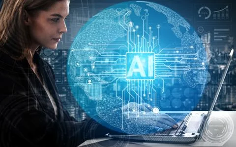 AI Learning and Artificial Intelligence Concept. 스톡 사진