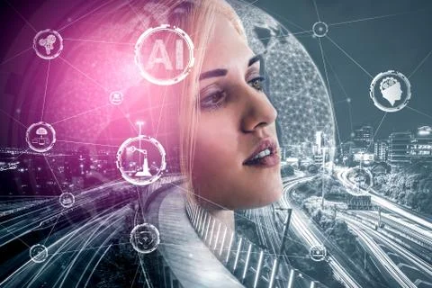 AI Learning and Artificial Intelligence Concept. 库存照片
