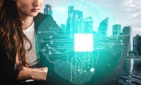 AI Learning and Artificial Intelligence Concept. Stock Photos