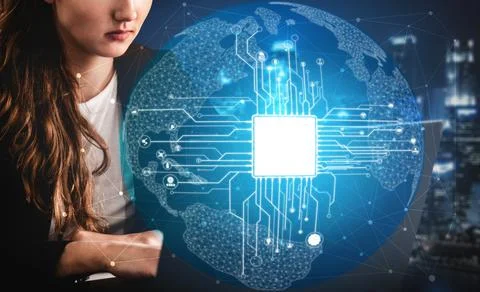 AI Learning and Artificial Intelligence Concept. 스톡 사진