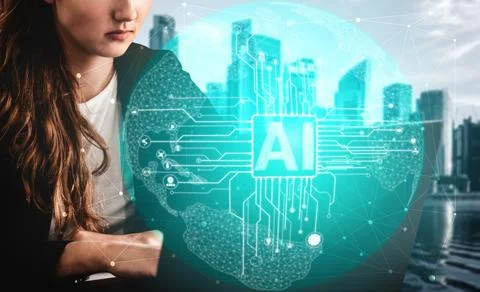AI Learning and Artificial Intelligence Concept. Foto stock