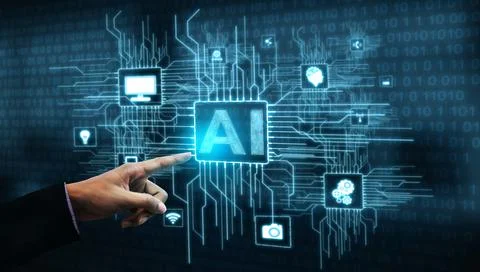 AI Learning and Artificial Intelligence Concept. Stock Photos
