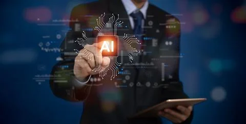 AI Learning and Artificial intelligence Machine Learning Business Internet .. 스톡 사진