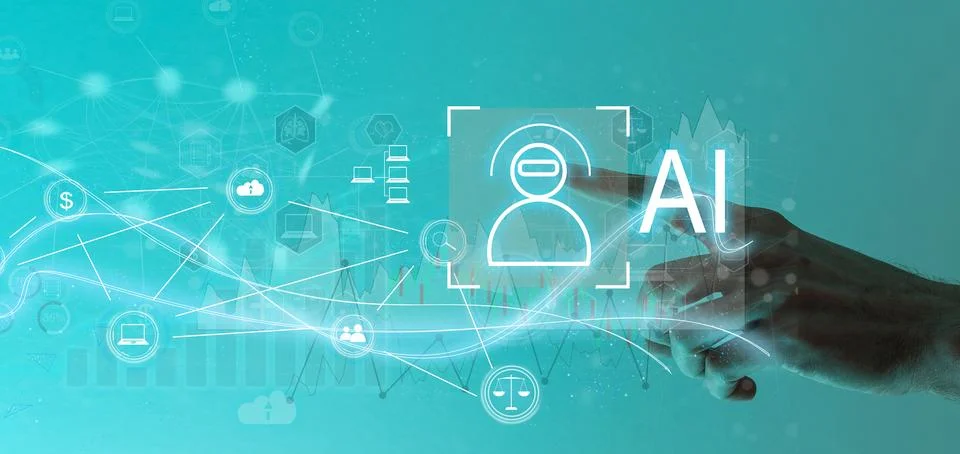 AI Learning and Artificial Intelligence Concept. Business, modern technology Foto stock