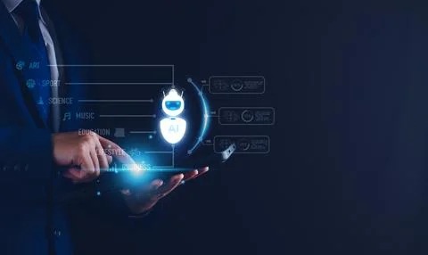 AI Learning and Artificial Intelligence Concept. AI technology in everyday li Foto stock