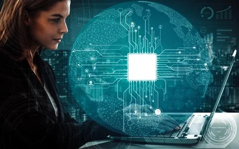 AI Learning and Artificial Intelligence Concept. uds Foto stock