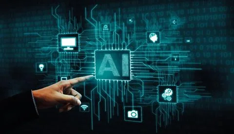 AI Learning and Artificial Intelligence Concept. Foto stock