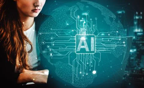 AI Learning and Artificial Intelligence Concept. uds Foto stock
