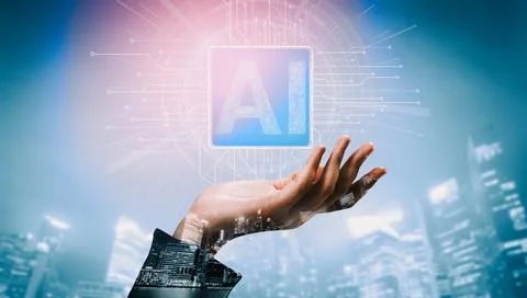 AI Learning and Artificial Intelligence Concept. uds Foto stock