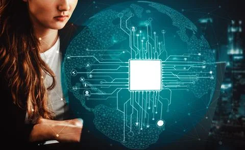 AI Learning and Artificial Intelligence Concept. uds Foto stock