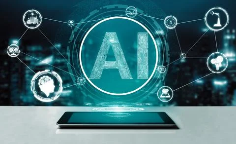 AI Learning and Artificial Intelligence Concept. uds 写真素材