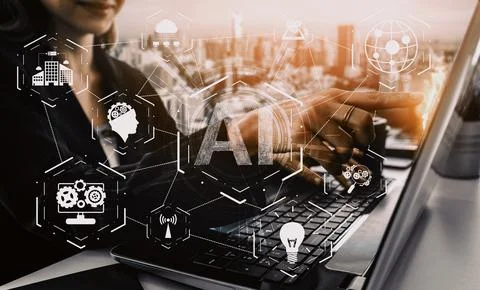 AI Learning and Artificial Intelligence Concept. uds 스톡 사진