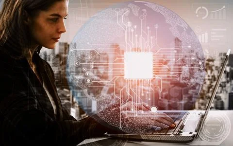 AI Learning and Artificial Intelligence Concept. uds Stockfoto's