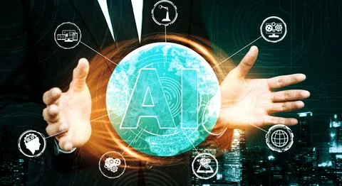 AI Learning and Artificial Intelligence Concept. uds 스톡 사진