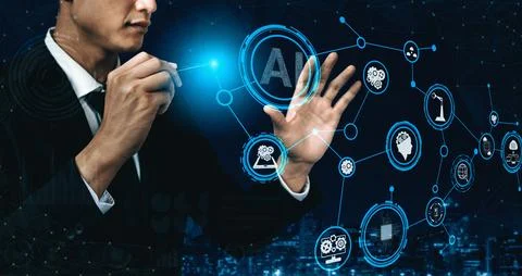 AI Learning and Artificial Intelligence Concept. uds Foto stock