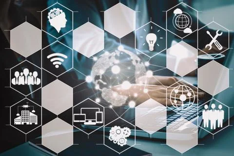 AI Learning and Artificial Intelligence Concept. uds Foto stock