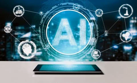 AI Learning and Artificial Intelligence Concept. uds Foto stock