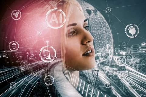 AI Learning and Artificial Intelligence Concept. uds Foto stock