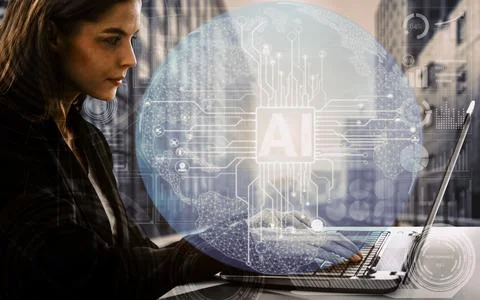 AI Learning and Artificial Intelligence Concept. uds 写真素材