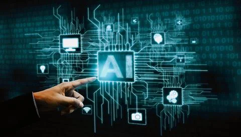 AI Learning and Artificial Intelligence Concept. Stock Photos