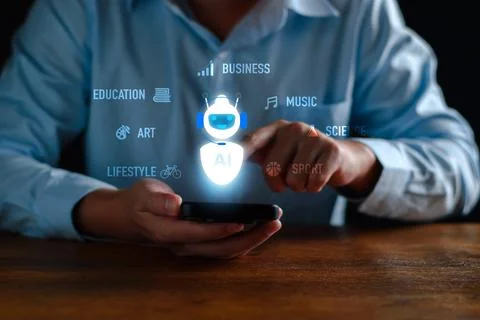 AI Learning and Artificial Intelligence Concept. AI technology in everyday .. Stock Photos