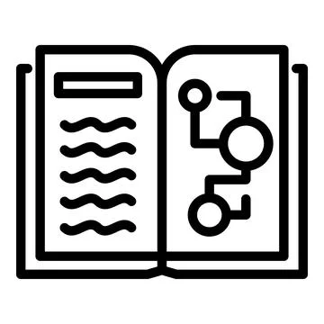 Ai learning book icon, outline style Illustrazione stock