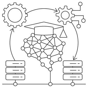 AI Learning Infrastructure icon Stock Illustration