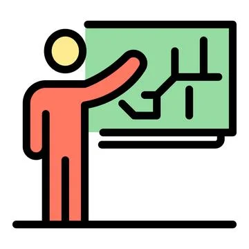 Ai learning lesson icon color outline vector イラスト素材