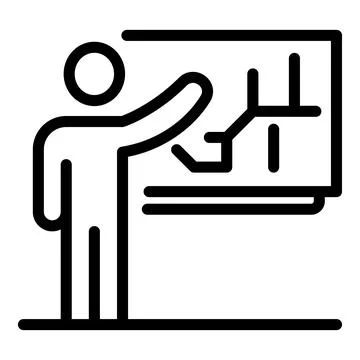Ai learning lesson icon, outline style 스톡 일러스트