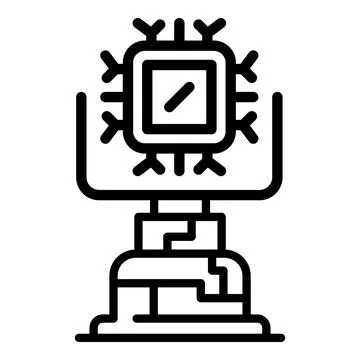 Ai learning machine icon, outline style Stock Illustration