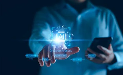 AI learning machine technology concept. AI development to help work, AI Lea.. Stock Photos