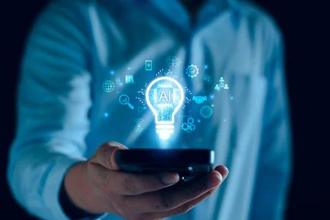 AI learning machine technology concept. AI development to help work, AI Lea.. 스톡 사진