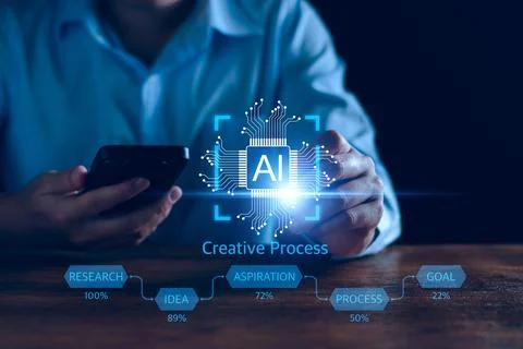 AI learning machine technology concept. AI development to help work, AI Learn 스톡 사진