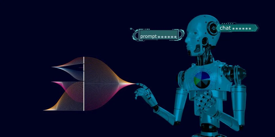 AI learning making algorithm on computer chip circuit datd network diagram .. Foto stock