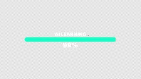 AI learning progress bar animation with percentage Stock Footage 335895215