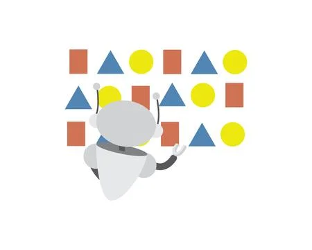 AI learning robot with advanced robotic intelligence Stockillustratie